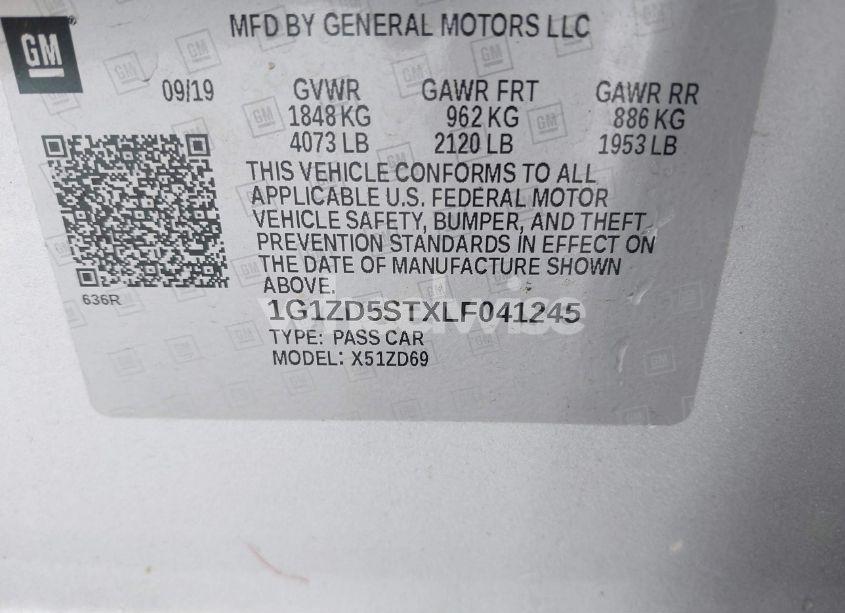 Photo 9 of 2020 Chevrolet Malibu FWD LT (VIN 1G1ZD5STXLF041245)