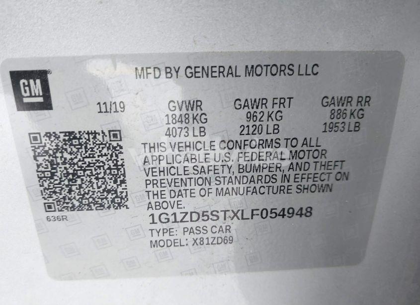 Photo 9 of 2020 Chevrolet Malibu FWD LT (VIN 1G1ZD5STXLF054948)