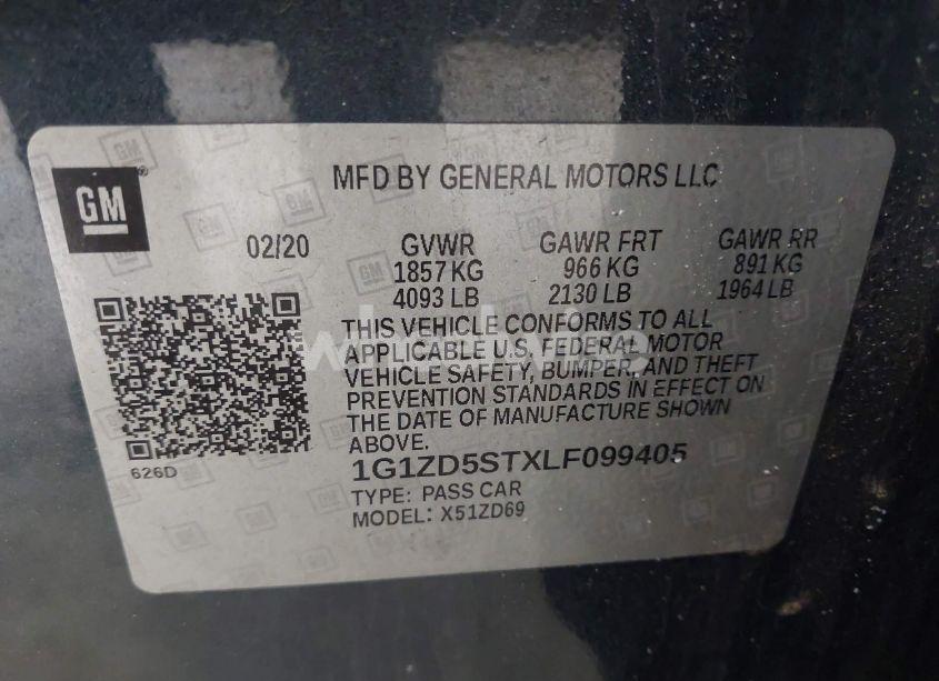 Photo 9 of 2020 Chevrolet Malibu FWD LT (VIN 1G1ZD5STXLF099405)