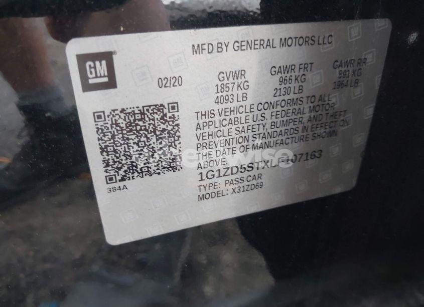 Photo 9 of 2020 Chevrolet Malibu FWD LT (VIN 1G1ZD5STXLF107163)