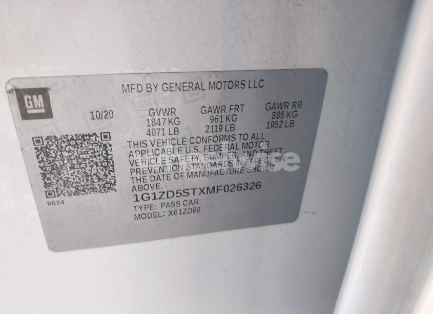 Photo 9 of 2021 Chevrolet Malibu LT (VIN 1G1ZD5STXMF026326)