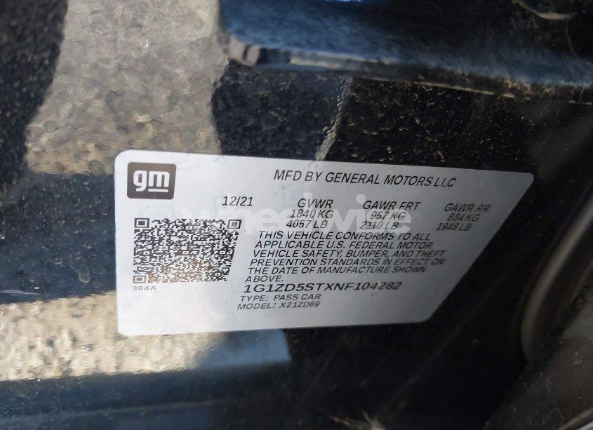 Photo 9 of 2022 Chevrolet Malibu FWD LT (VIN 1G1ZD5STXNF104282)