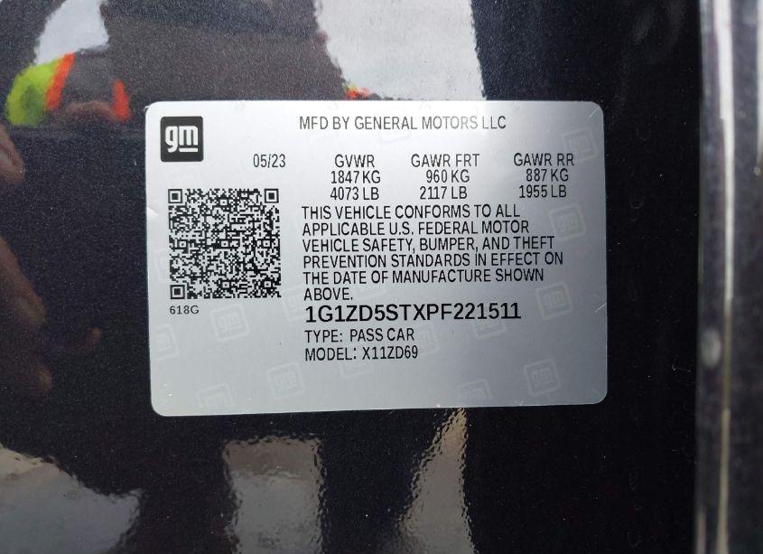 Photo 9 of 2023 Chevrolet Malibu FWD 1LT (VIN 1G1ZD5STXPF221511)