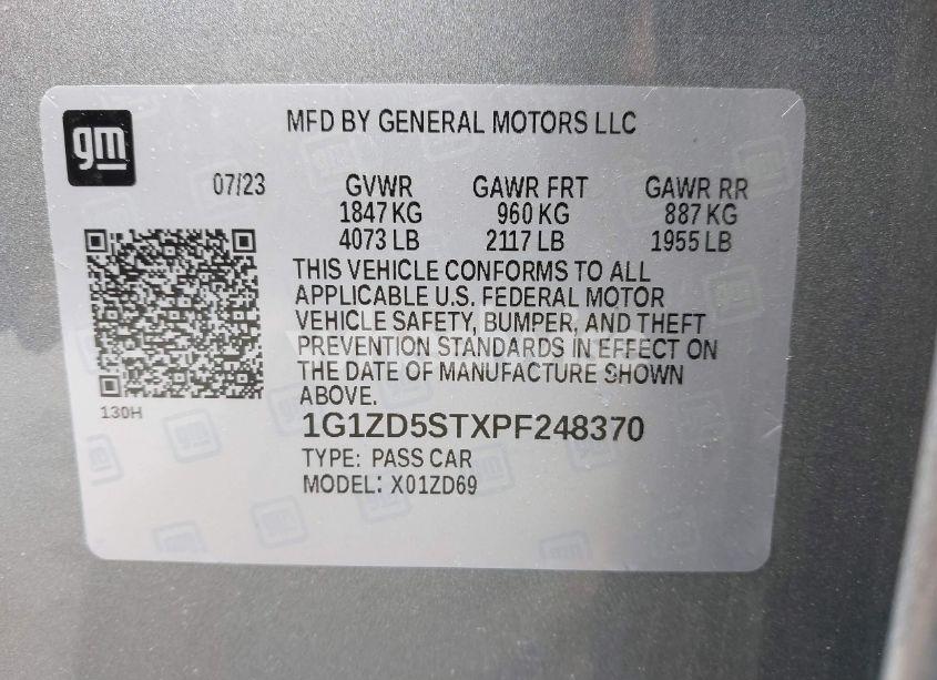 Photo 9 of 2023 Chevrolet Malibu FWD 1LT (VIN 1G1ZD5STXPF248370)