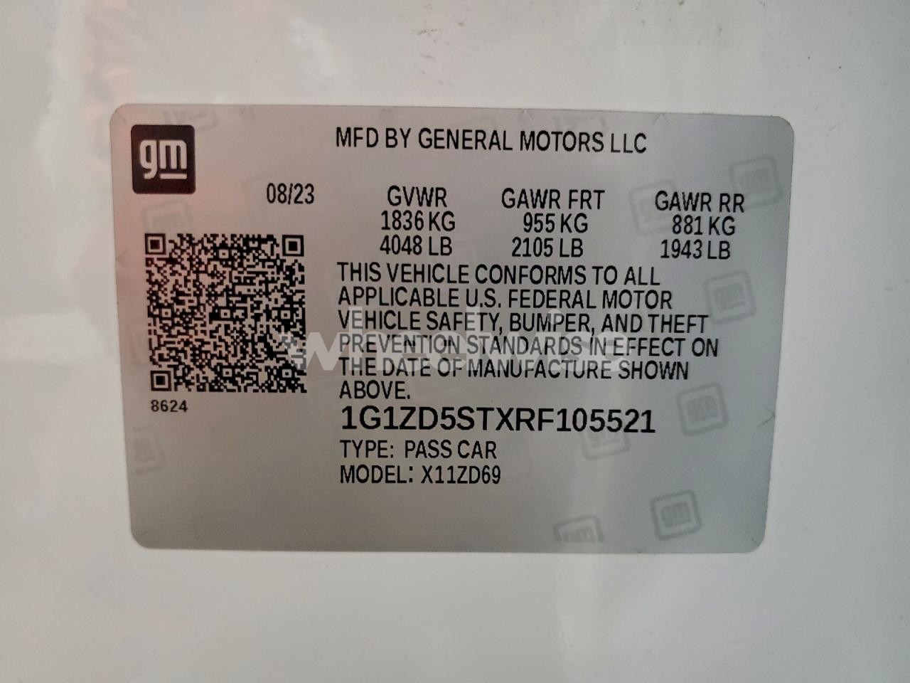 Photo 12 of 2024 CHEVROLET MALIBU LT (VIN 1G1ZD5STXRF105521)