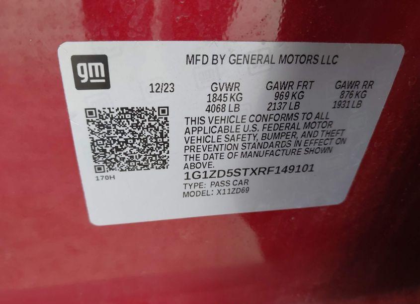 Photo 9 of 2024 Chevrolet Malibu FWD 1LT (VIN 1G1ZD5STXRF149101)