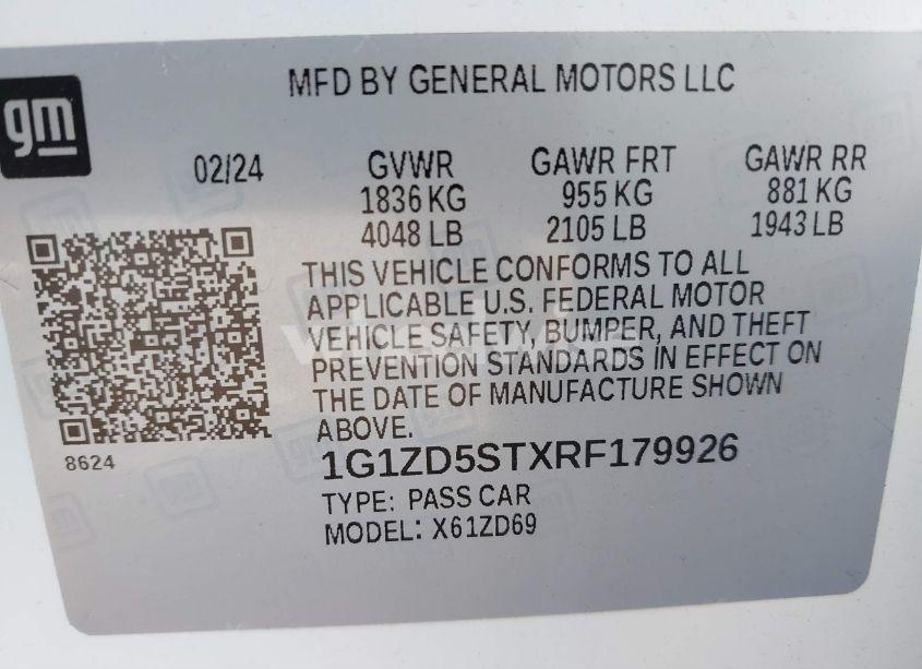 Photo 9 of 2024 Chevrolet Malibu FWD 1LT (VIN 1G1ZD5STXRF179926)