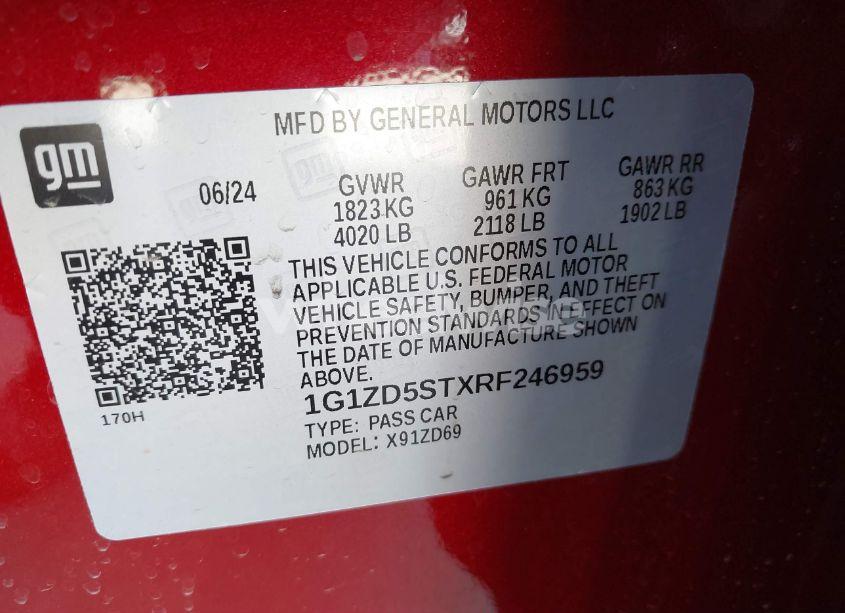 Photo 9 of 2024 Chevrolet Malibu FWD 1LT (VIN 1G1ZD5STXRF246959)