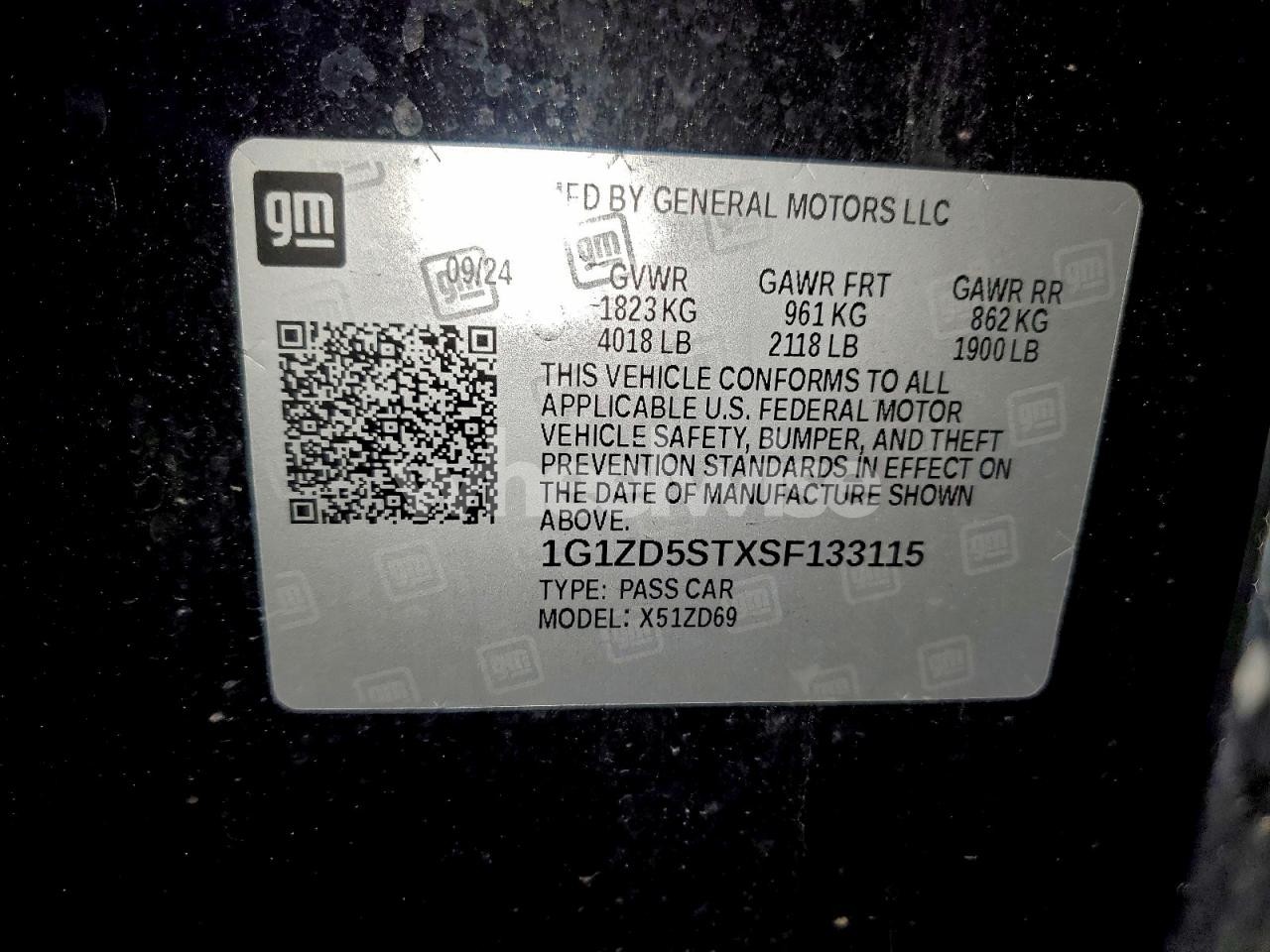 Photo 12 of 2025 CHEVROLET MALIBU LT (VIN 1G1ZD5STXSF133115)