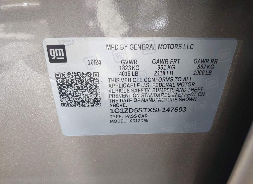 Photo 9 of 2025 Chevrolet Malibu FWD 1LT (VIN 1G1ZD5STXSF147693)