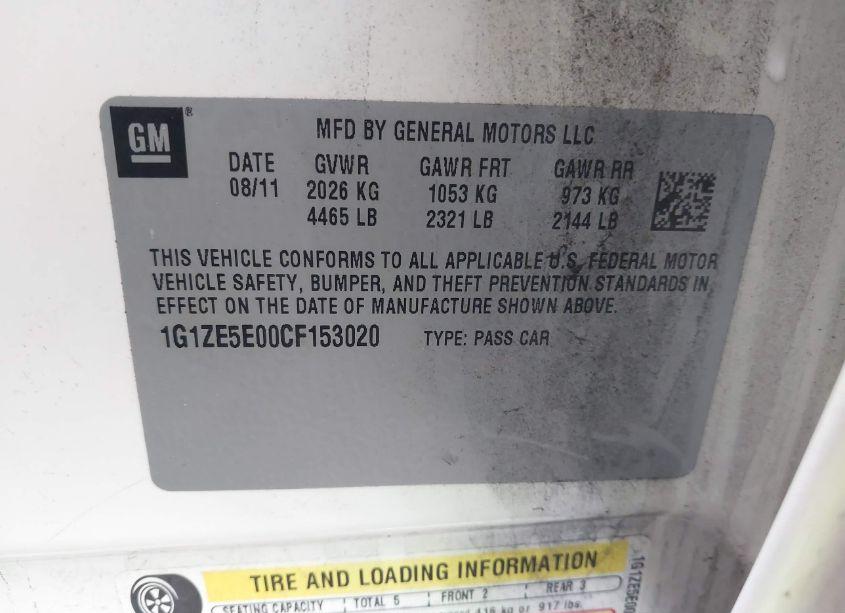 Photo 9 of 2012 Chevrolet Malibu 1LZ (VIN 1G1ZE5E00CF153020)