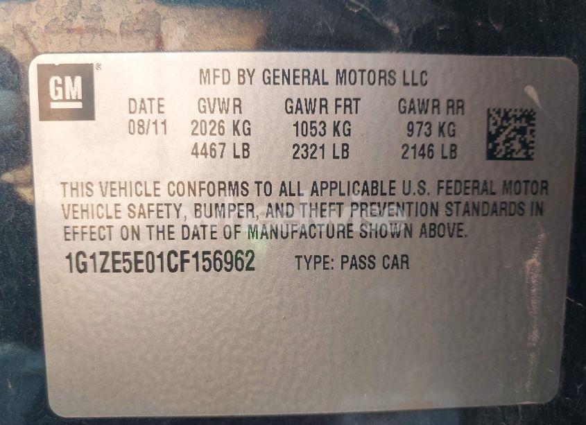 Photo 9 of 2012 Chevrolet Malibu 1LZ (VIN 1G1ZE5E01CF156962)