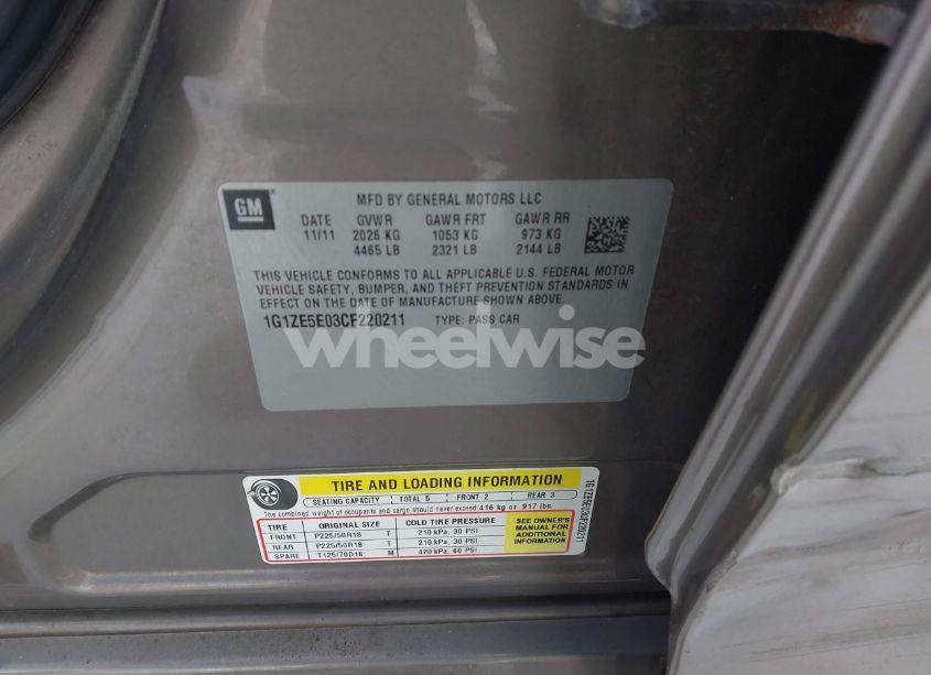 Photo 9 of 2012 Chevrolet Malibu 1LZ (VIN 1G1ZE5E03CF220211)