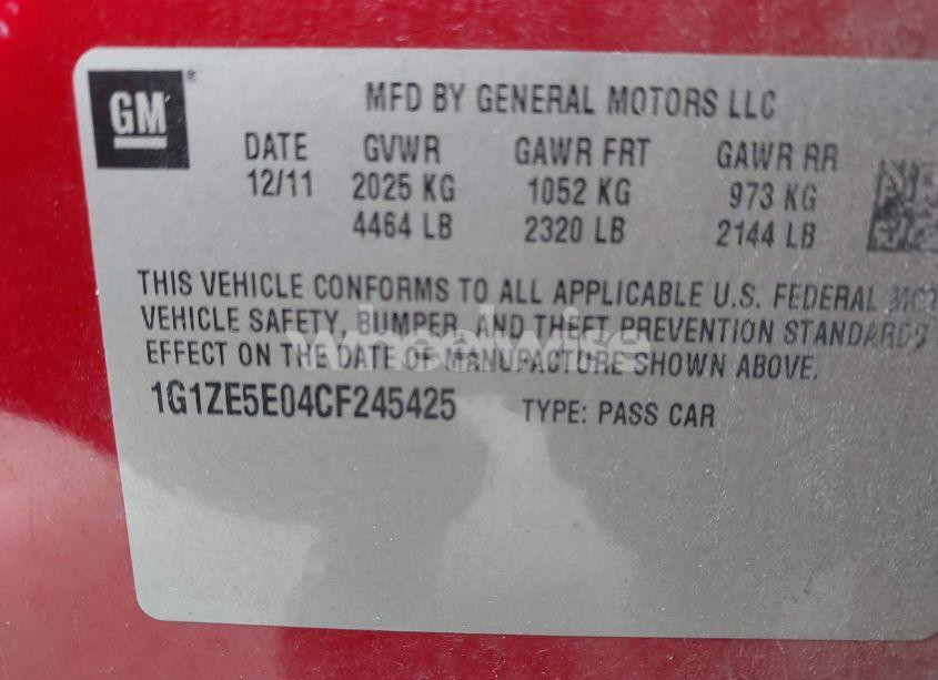 Photo 9 of 2012 Chevrolet Malibu 1LZ (VIN 1G1ZE5E04CF245425)