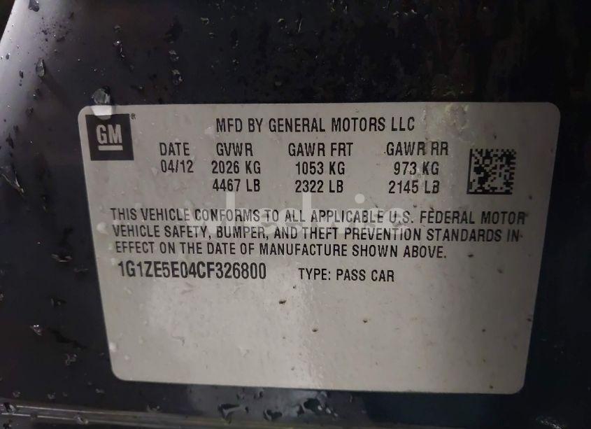 Photo 9 of 2012 Chevrolet Malibu 1LZ (VIN 1G1ZE5E04CF326800)