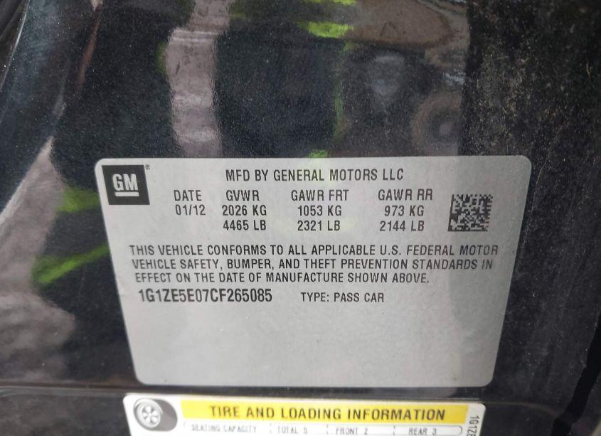 Photo 9 of 2012 Chevrolet Malibu 1LZ (VIN 1G1ZE5E07CF265085)