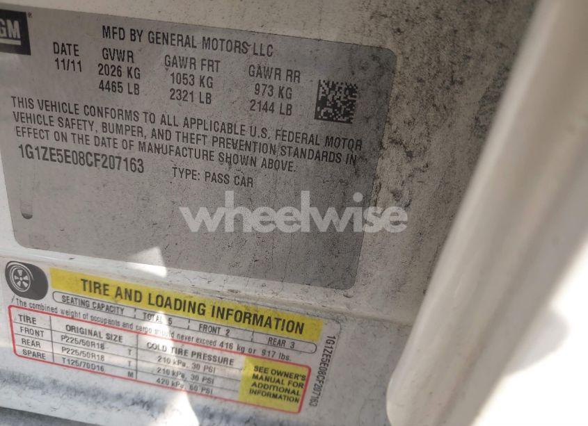 Photo 9 of 2012 Chevrolet Malibu 1LZ (VIN 1G1ZE5E08CF207163)