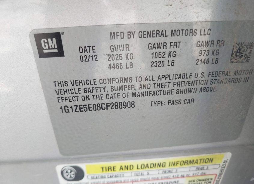 Photo 9 of 2012 Chevrolet Malibu 1LZ (VIN 1G1ZE5E08CF288908)