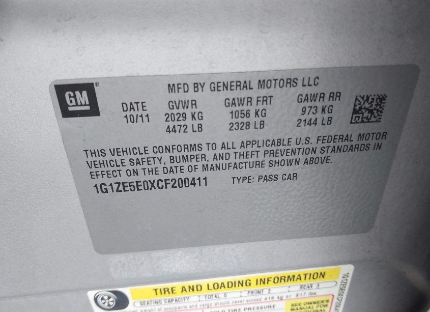 Photo 9 of 2012 Chevrolet Malibu 1LZ (VIN 1G1ZE5E0XCF200411)