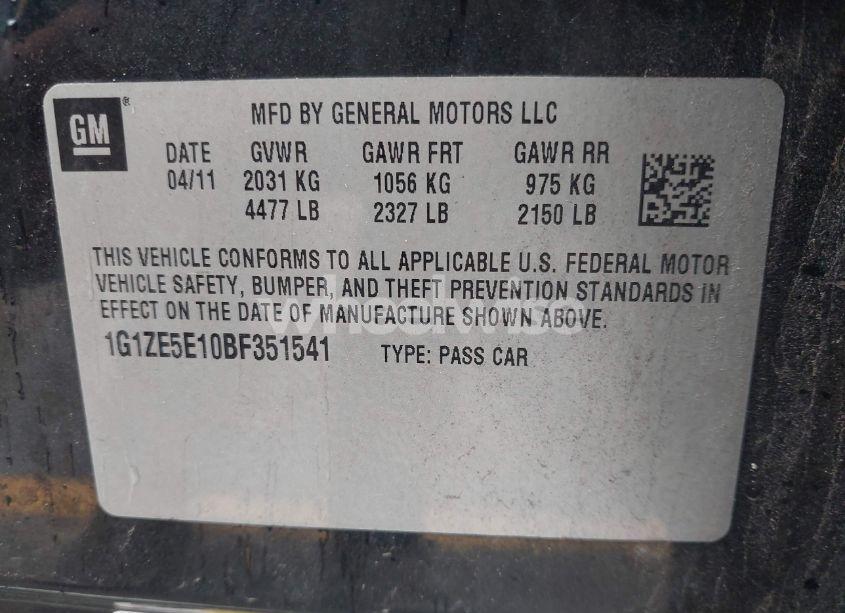 Photo 9 of 2011 Chevrolet Malibu LTZ (VIN 1G1ZE5E10BF351541)