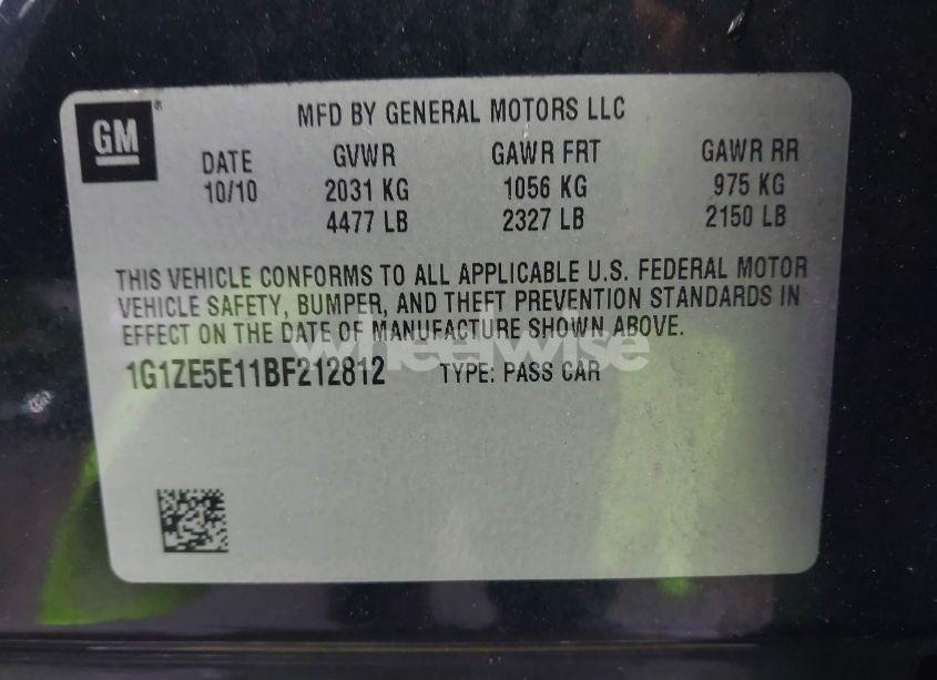 Photo 9 of 2011 Chevrolet Malibu LTZ (VIN 1G1ZE5E11BF212812)