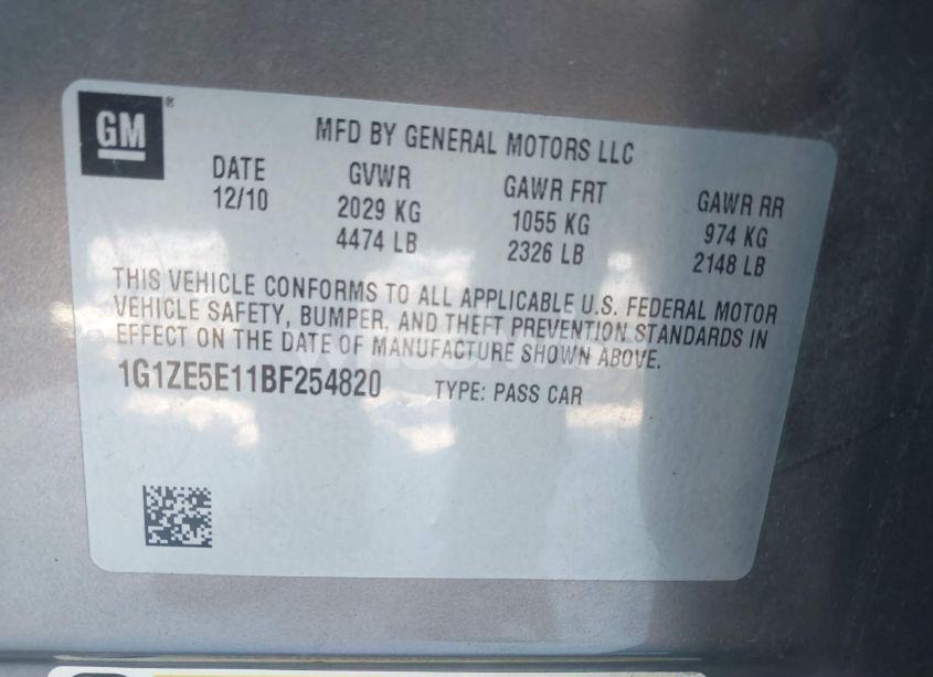 Photo 9 of 2011 Chevrolet Malibu LTZ (VIN 1G1ZE5E11BF254820)