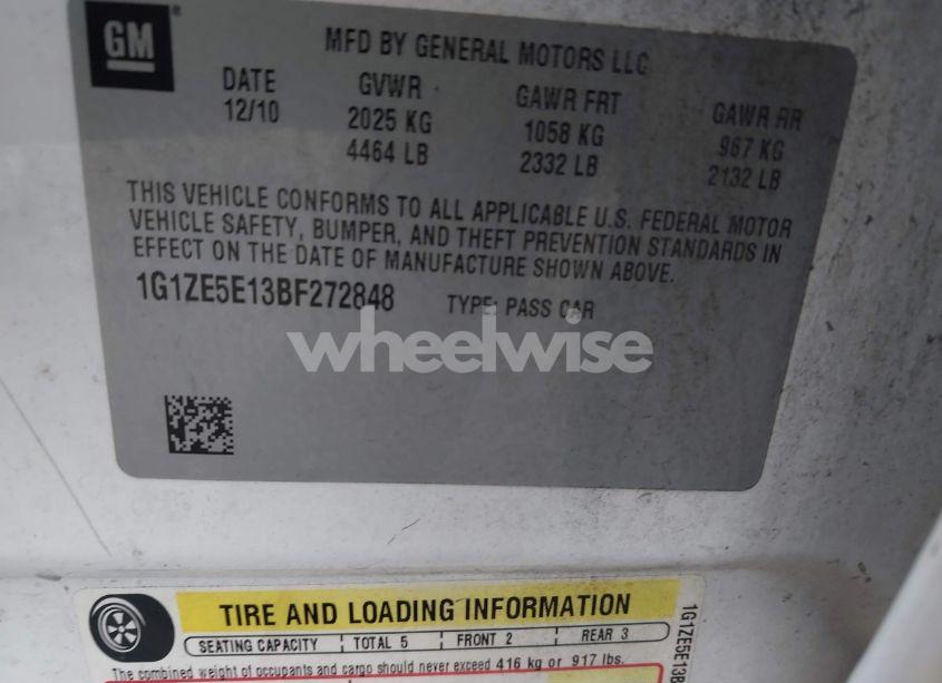 Photo 9 of 2011 Chevrolet Malibu LTZ (VIN 1G1ZE5E13BF272848)