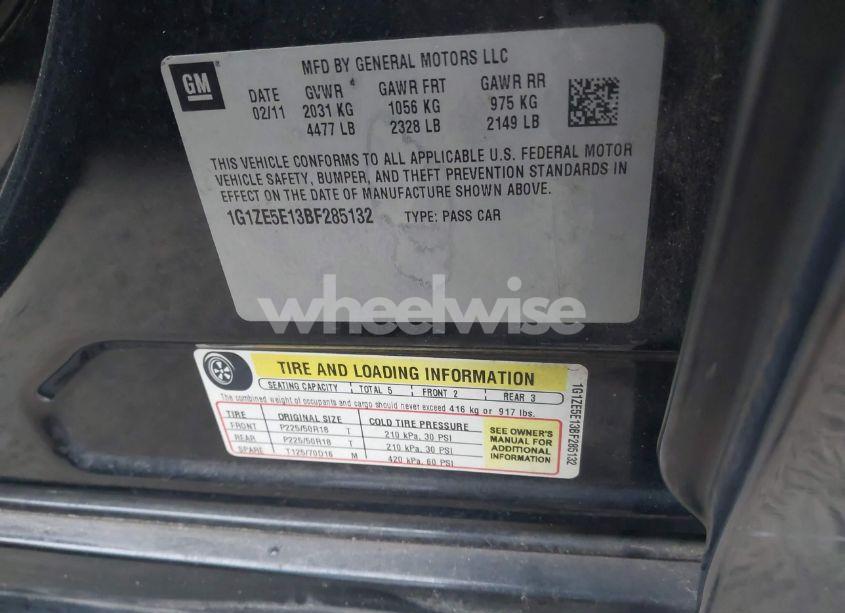 Photo 9 of 2011 Chevrolet Malibu LTZ (VIN 1G1ZE5E13BF285132)