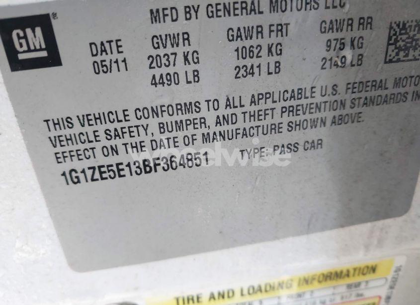 Photo 9 of 2011 Chevrolet Malibu LTZ (VIN 1G1ZE5E13BF364851)