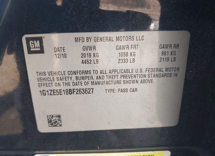 Photo 9 of 2011 Chevrolet Malibu LTZ (VIN 1G1ZE5E18BF263627)