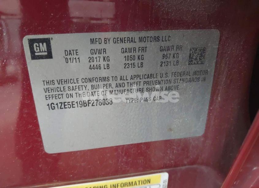 Photo 9 of 2011 Chevrolet Malibu LTZ (VIN 1G1ZE5E19BF278038)