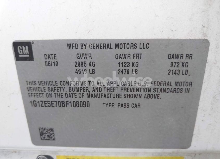 Photo 9 of 2011 Chevrolet Malibu LTZ (VIN 1G1ZE5E70BF108090)