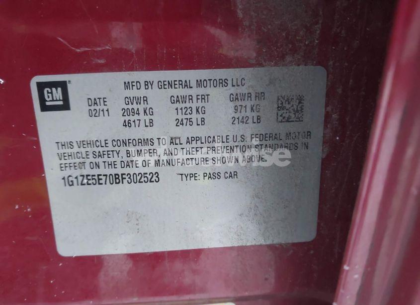 Photo 9 of 2011 Chevrolet Malibu LTZ (VIN 1G1ZE5E70BF302523)