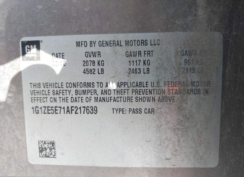 Photo 9 of 2010 Chevrolet Malibu LTZ (VIN 1G1ZE5E71AF217639)