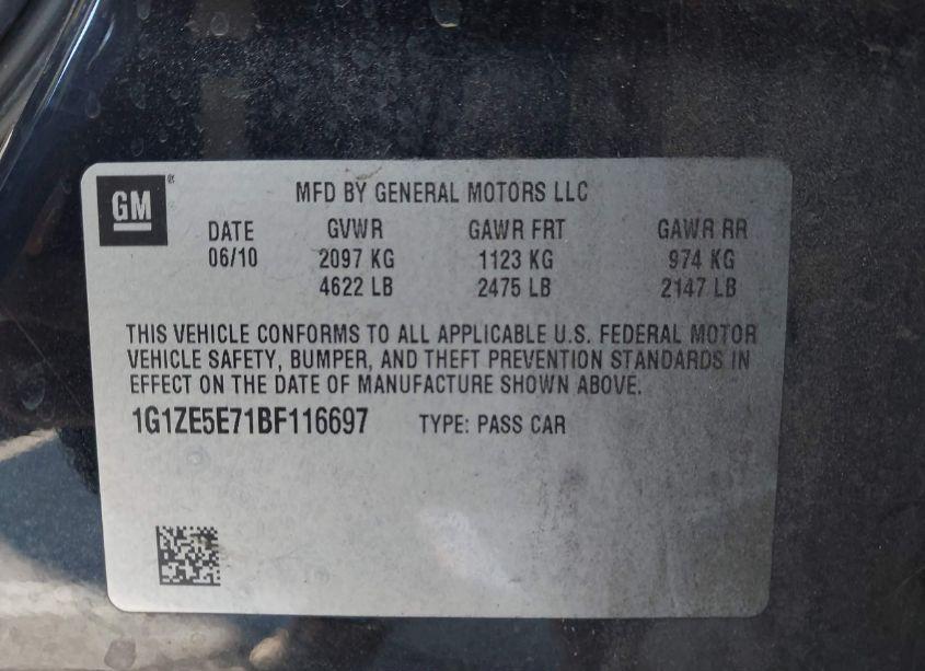 Photo 9 of 2011 Chevrolet Malibu LTZ (VIN 1G1ZE5E71BF116697)