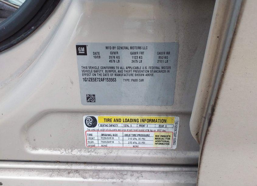 Photo 9 of 2010 Chevrolet Malibu LTZ (VIN 1G1ZE5E72AF153563)