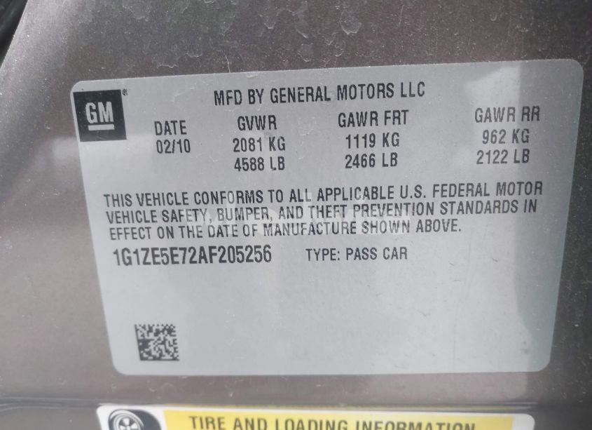 Photo 9 of 2010 Chevrolet Malibu LTZ (VIN 1G1ZE5E72AF205256)