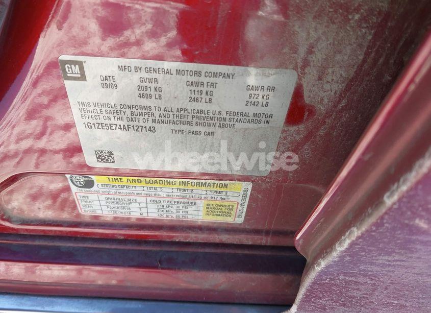 Photo 9 of 2010 Chevrolet Malibu LTZ (VIN 1G1ZE5E74AF127143)