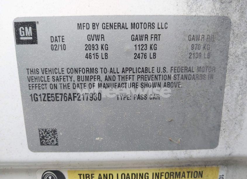 Photo 9 of 2010 Chevrolet Malibu LTZ (VIN 1G1ZE5E76AF217930)