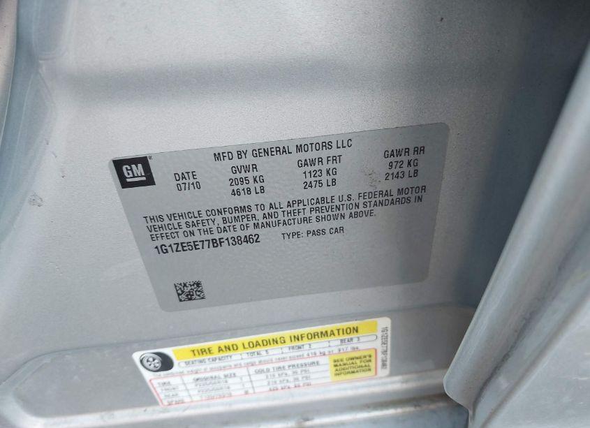 Photo 9 of 2011 Chevrolet Malibu LTZ (VIN 1G1ZE5E77BF138462)