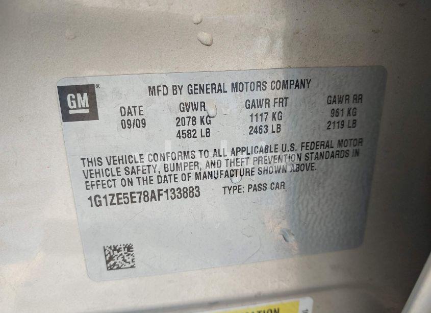 Photo 9 of 2010 Chevrolet Malibu LTZ (VIN 1G1ZE5E78AF133883)