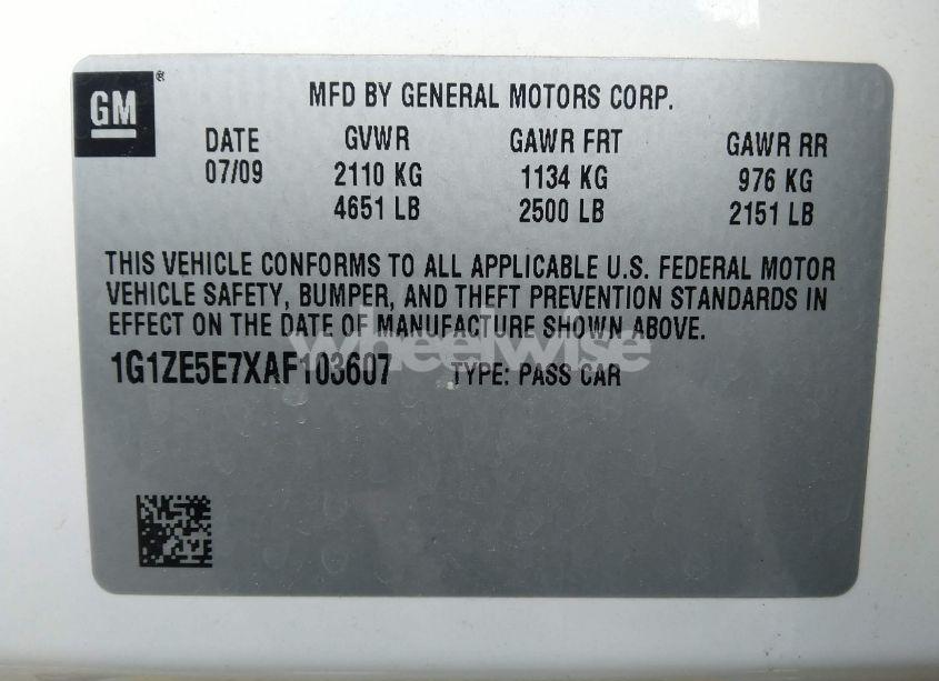 Photo 9 of 2010 Chevrolet Malibu LTZ (VIN 1G1ZE5E7XAF103607)