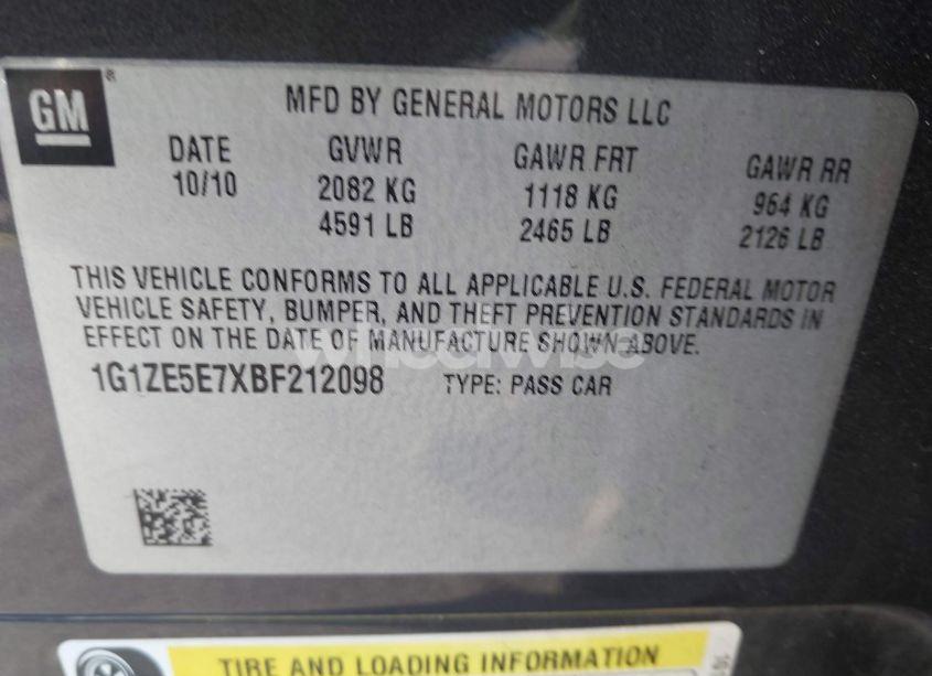 Photo 9 of 2011 Chevrolet Malibu LTZ (VIN 1G1ZE5E7XBF212098)