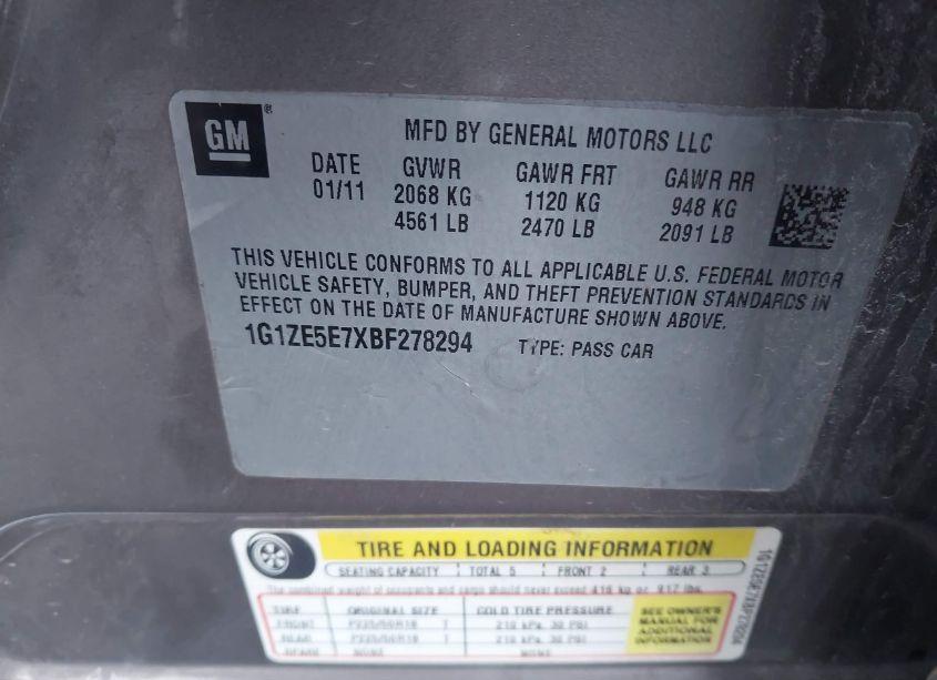 Photo 9 of 2011 Chevrolet Malibu LTZ (VIN 1G1ZE5E7XBF278294)