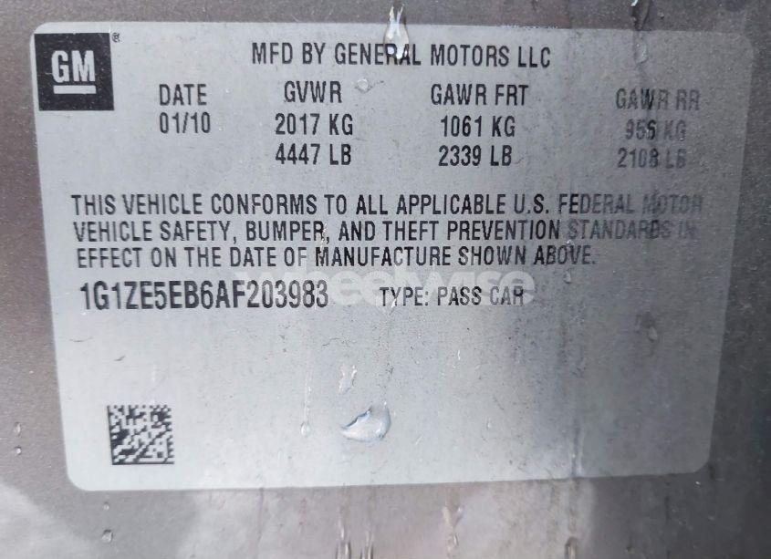 Photo 9 of 2010 Chevrolet Malibu LTZ (VIN 1G1ZE5EB6AF203983)