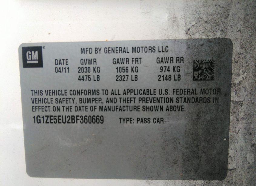Photo 9 of 2011 Chevrolet Malibu LTZ (VIN 1G1ZE5EU2BF360669)