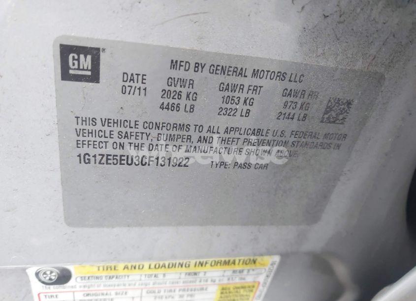 Photo 9 of 2012 Chevrolet Malibu 1LZ (VIN 1G1ZE5EU3CF131922)