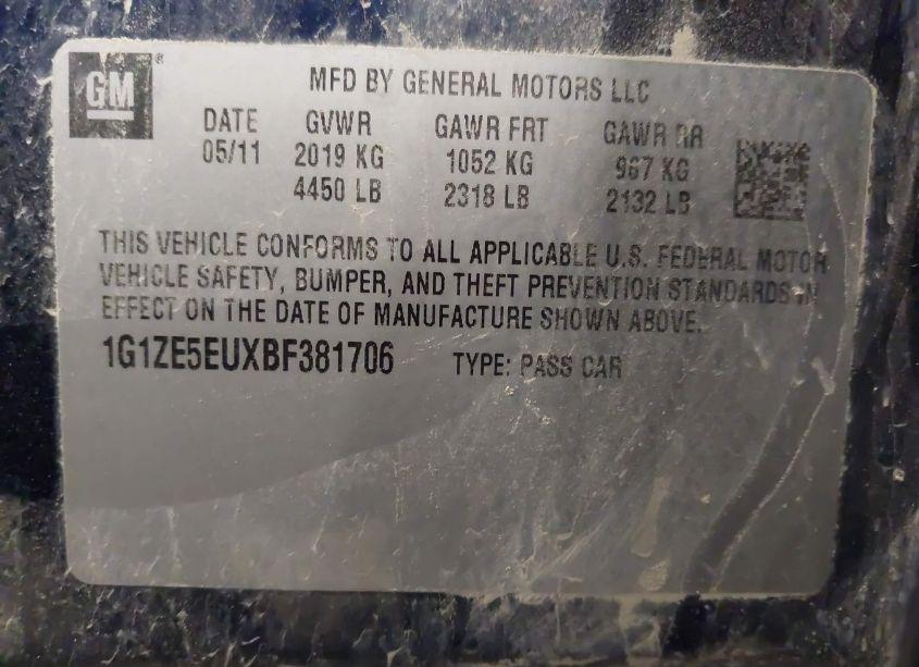 Photo 9 of 2011 Chevrolet Malibu LTZ (VIN 1G1ZE5EUXBF381706)