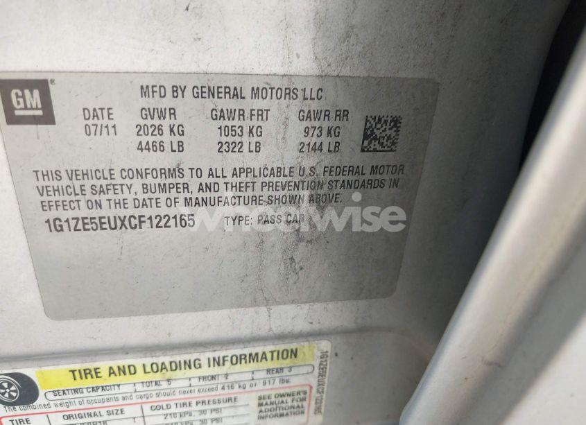 Photo 9 of 2012 Chevrolet Malibu 1LZ (VIN 1G1ZE5EUXCF122165)