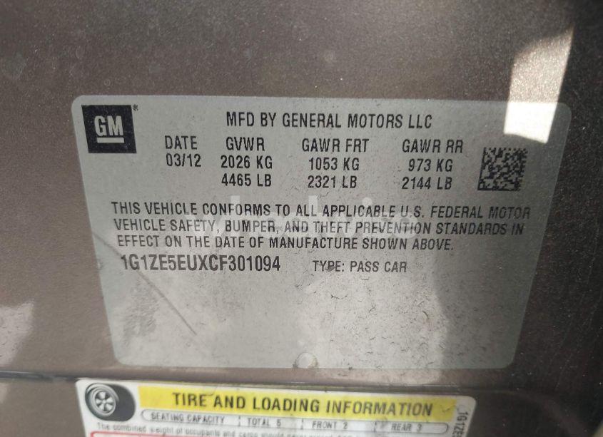 Photo 9 of 2012 Chevrolet Malibu 1LZ (VIN 1G1ZE5EUXCF301094)